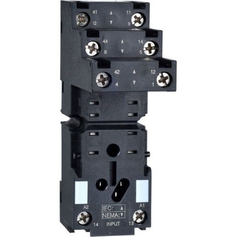 Embase Pour Relais - RXZE2S108M - Compatible RXM2 - Clip Sur Rail DIN 35 mm - 79 x 27 x 61 mm - 1 Pièce (1/2)