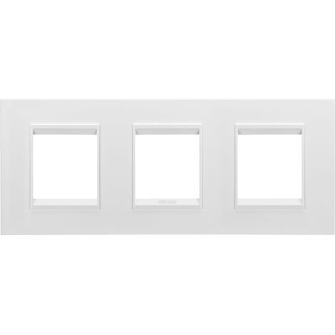 PLAQUE LUX 2+2+2P H MÉTAL BLANC SATIN GEWISS GW16226XW