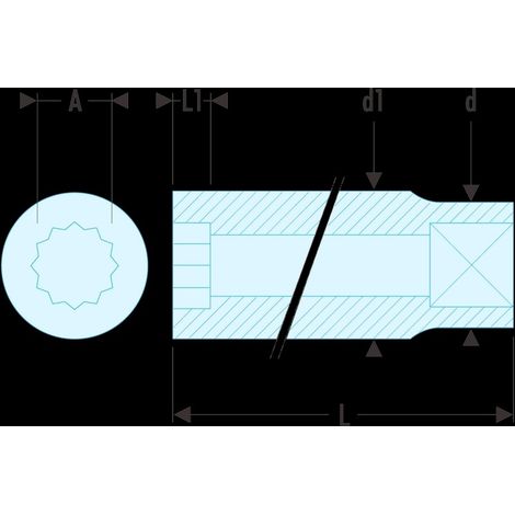 Facom R.11E Steckschluessel 1/4'' 12-Kant 11mm (1/2)