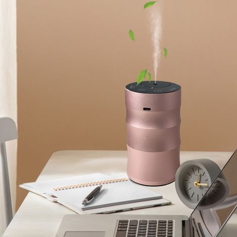 Tragbarer, wasserloser Diffusor aus Aluminiumlegierung mit intelligentem Timer, leisem Betrieb und auslaufsicherem Design für Auto und Zuhause