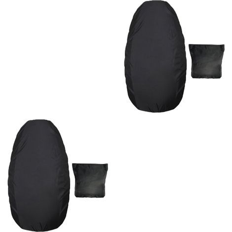 2Pièces Couvre-Coussin Noir Résistant Eau Uv Avec Rangement (1/2)