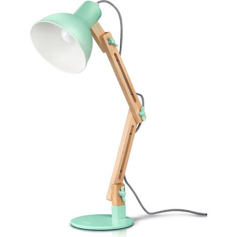 Tomons Lampe de Bureau LED, Lampe de Table à Bras Réglable, Lampe de Lecture Protection des Yeux pour Lecture, Travail, Lampe de Chevet Vert