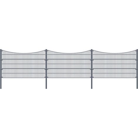 Doppelstabmattenzaun MORATA Tal Höhe: 80 cm / Länge: 10 m 1x Eckpfosten I Gartenzaun, Mattenzaun  Gartenzaun Mattenzaun