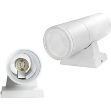 TrAdE Shop Traesio - Applique Doppia Emissione A Parete Giardino Esterno Ip55 Portalampada Gu10 Es01 - Bianco (1/2)
