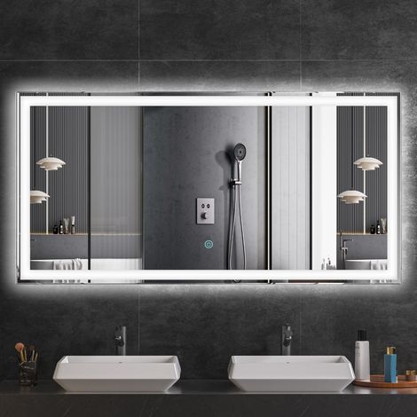 LOMAZOO Miroir de salle de bain 120 x 160 MEMPHIS - Éclairage LED