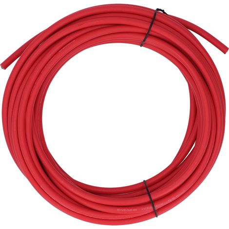 Fil de panneau solaire 6 mm², isolation double couche XLPE, câble d'extension photovoltaïque en cuivre étamé PV rouge 20 m/65,6 pieds