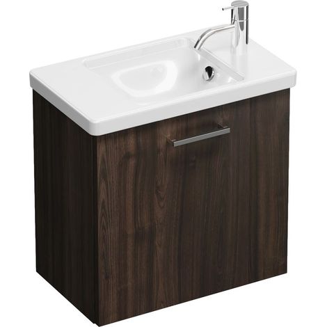 Burg Eqio Keramik-WT+WT-Unterschrank Marone Dekor Trüffel/Alpinweiß GRP95
