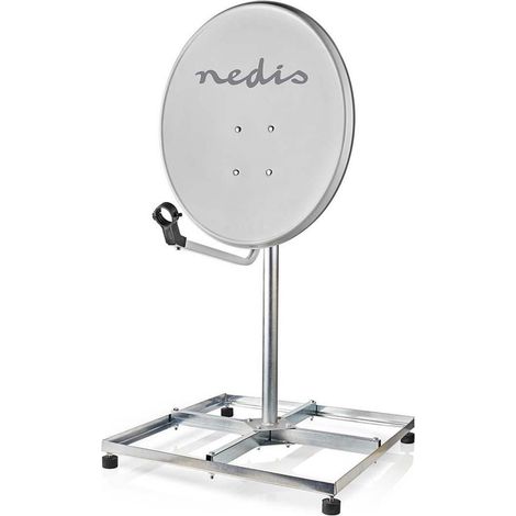 Soporte para balcon satelite longitud del mastil 075 m tamano maximo del disco 900 cm tamano de la placa base 4 x 30 x 30 cm acero plata
