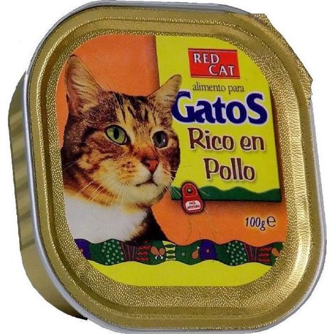 Bandeja de paté RED CAT 100g rico en pollo para gatos