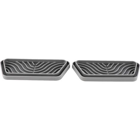 Lot de 2 bacs récupérateurs d'eau trapézoïdaux en silicone pour réfrigérateur GE et Samsung, gris (1/5)