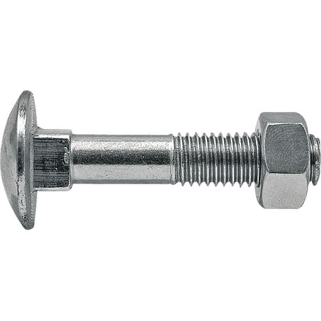 Boulon à tête champignon galvanisé, M6x50 mm, DIN 603 4.6 603076 (1/2)