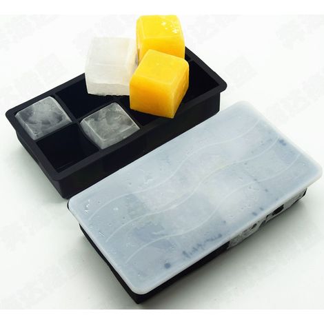 Moule à glaçons en silicone à 8 compartiments, bacs à glaçons flexibles avec couvercle, accessoires de cuisine à faire soi-même (1/5)