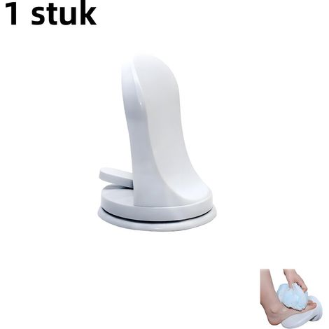 1 pièce ventouse de salle de bain pédale pour douche 15 sur 11,5 sur 11,5 cm couleur blanche (1/5)