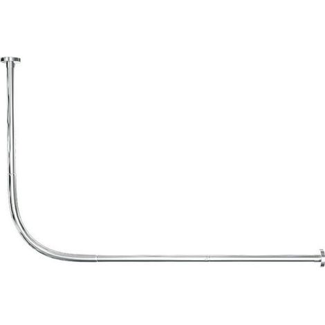 Tige de Rideau de Douche en Acier Inoxydable Forme L - Réglable 68-98 cm, Support d'Angle pour Séparation Douche/Bain (1/5)
