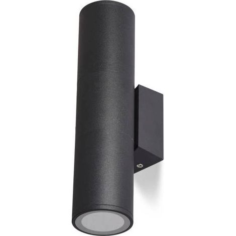 Applique murale cylindrique noir design éclairage Haut /Bas IP54 extérieur pour ampoule Gu10 (1/5)