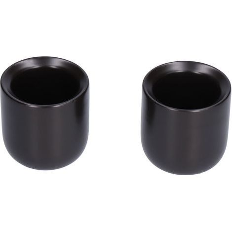 Tasse de thé en Céramique, Tasses à café Blanches à thé avec Mur épaissis 2pcs Biseau en Céramique 100 Ml pour Grosses Boissons, café au Lait, Noir, (noir mat) (1/5)