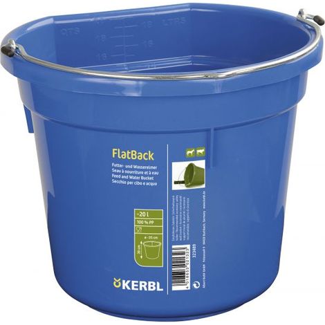 Kerbl Futter- Wassereimer FlatBack Füllmenge 20 Liter, abgeflachter Rücken
