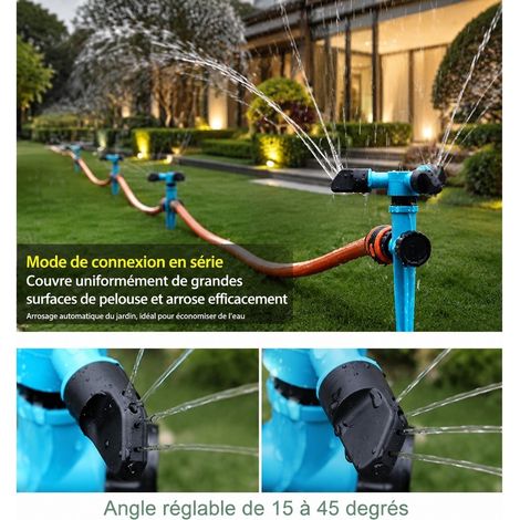 Arroseur Rotatif 360° 22,3 x 13 cm Plastique Bleu Pelouse Irrigation (1/4)