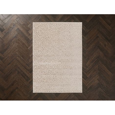 BOBOCHIC - Tapis poils ras GISO motif abstrait  160x230 Beige