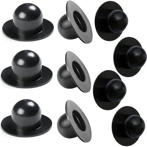 Pack of 10 Intex pool plugs, replacement bottom plugs for pool filter pump, compatible with pools (black)