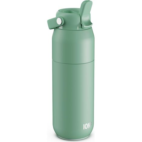 Gourde Isotherme 540 ml (18 oz)- Bouteille Étanche en Acier Inoxydable avec Couvercle Paille, Débit Rapide, Pour Boissons Froides, Format Porte-Gobelet, Vert Sauge (1/5)