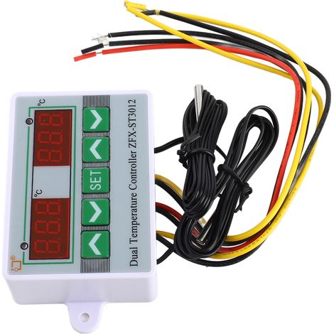 Régulateur de température intelligent à microprocesseur, interrupteur de régulation de température, régulateur de température électronique à double température et double commande, 12 V (1/2)