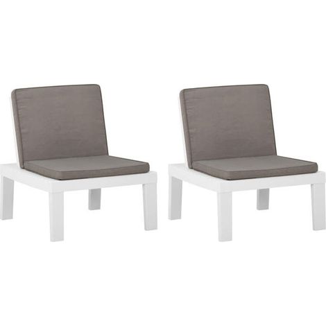 Chaise de salon de jardin - FAFEICY - 3059823 - Plastique - Lot de 2 avec coussins - Housse amovible (1/5)
