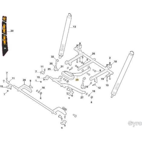 MANIGLIA GYRO 500-700 (RICAMBI) ORIGINALE STIGA - 387402000/0