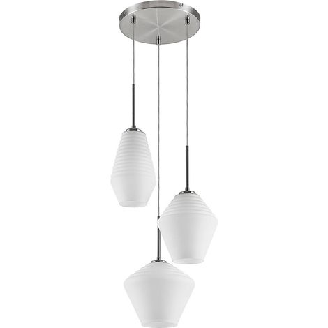 [NEUWERTIG] B-Ware Lindby Ekkis Pendellampe Hängeleuchte Hängelampe Leuchte Led 3 Fl. Rund Opalw46 (1/5)