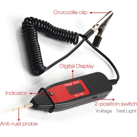 Universel multifonctionnel voiture numérique LCD électrique 5-36V stylo de Test de tension sonde détecteur testeur lumière LED outil de Diagnostic automobile (1/5)