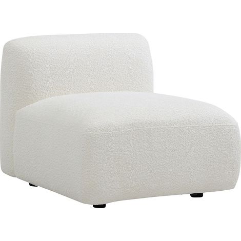 Poltrona in tessuto bouclette bianco sporco - DANEPI (1/2)