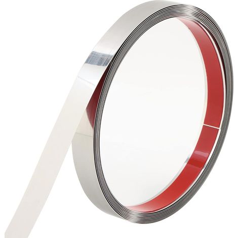 Moulure murale en acier inoxydable - Décollez et collez - Bordure en métal autocollante flexible pour plafond, cadre de miroir et plus encore - Finition semblable à un miroir (1/5)