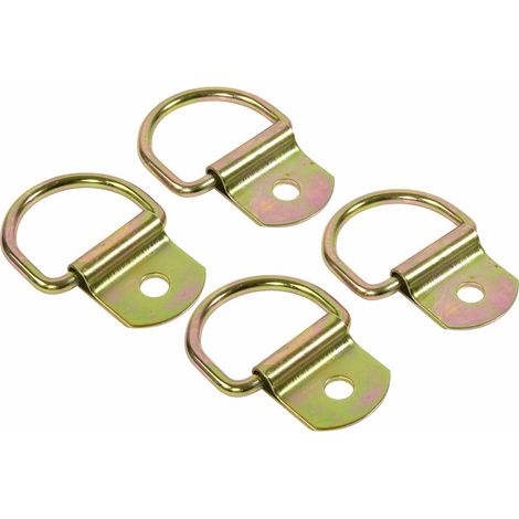 Lot de 4 anneaux d'arrimage mobiles en acier zingué – Trou de fixation Ø 10,5 mm – Boucle Ø 6 mm – Dimensions intérieures 48 x 36 mm – Abtech