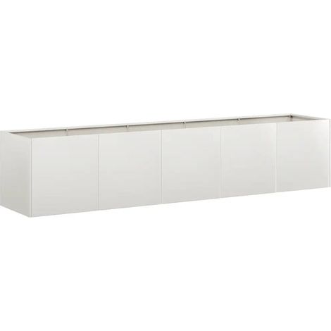 Jardinera rectangular moderna para exterior 200 x 40 x 40 cm diseño elegante de acero inoxidable 020051475 (1/5)