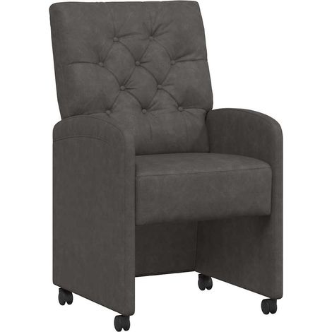 Maison Exclusive - Esszimmerstühle mit Rollen 2 pcs Schwarz 58 x