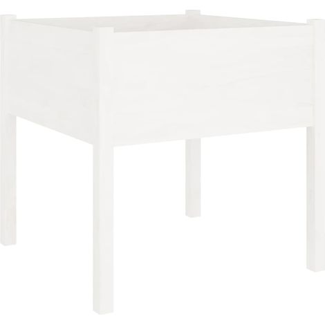 Maison Exclusive - Pflanzkübel Weiß 70x70x70 cm Massivholz Kiefer