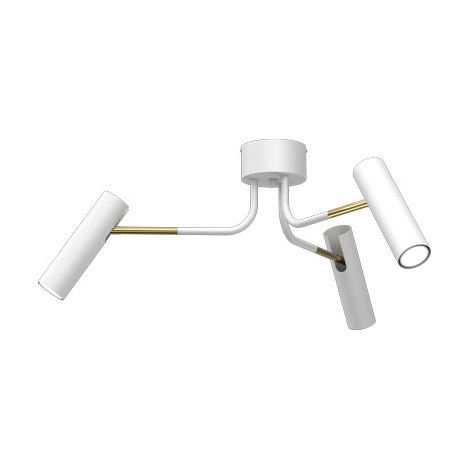 Plafonnier Axion métal blanc/or 3 spots GU10 8W Luminex