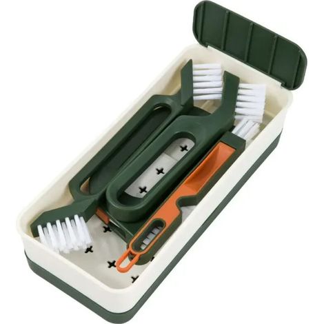 Set di spazzole da cucina con manico ergonomico, spazzole per la pulizia profonda, comprese testine per piatti, fughe, scanalature, bottiglie e bagno (1/3)