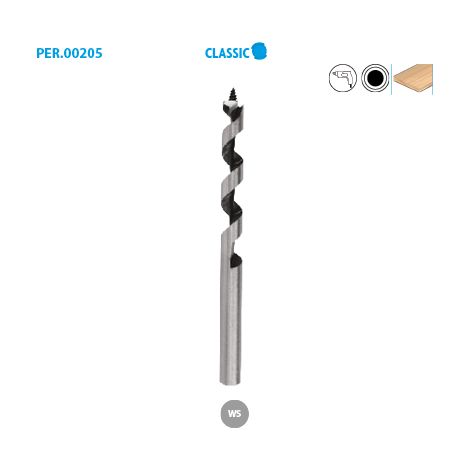 Leman – Mèche à bois charpente Ø9,5mm x 100mm – Queue cylindrique – Pointe de centrage à vis – Évacuation des copeaux optimisée