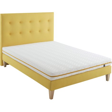 Ensemble matelas mousse, sommier, pieds et tête de lit Aurore 200 - SOMEO 140x200 (1/5)