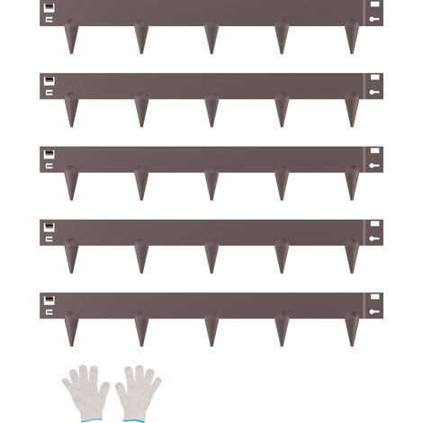 VEVOR Bordatura in Acciaio Metallo Antiruggine per Giardino, Bordatura Pieghevole per Prato Resistente, Facile da Installare, Divisorio Aiuole Cortile, Marrone 5 Pezzi 990 x 156 x 1,5 mm (1/5)