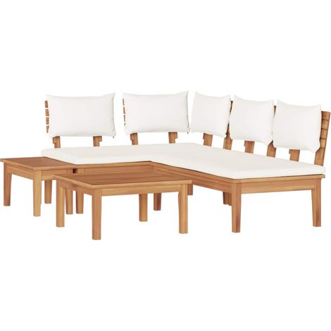 Maison Exclusive - Set Divano da Giardino 4 pcs Marrone e Crema