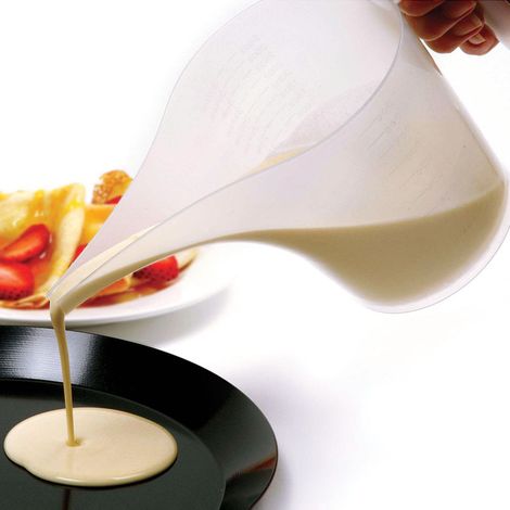 Brocca a imbuto da 1000 ml, misurino trasparente con beccuccio per marmellata e sciroppo. (1/5)