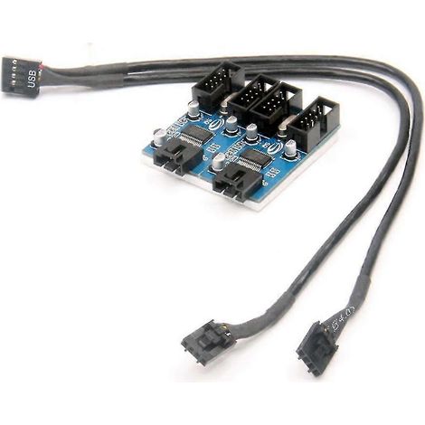 9 broches USB en-tête mâle 1 à 4 femelle extension câble carte bureau 9 broches usb hub usb 2.0 9 broches connèque (1/5)