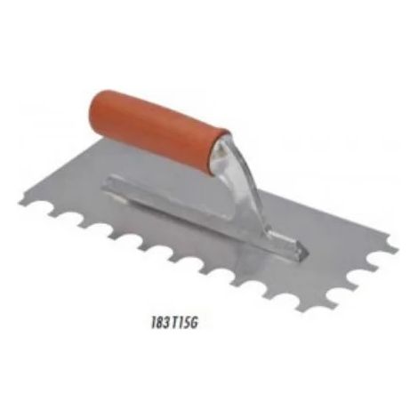 Raimondi – Platoir denté 28x12 – Denture arrondie 15 mm – Acier trempé anti-rouille – Poignée ergonomique ouverte
