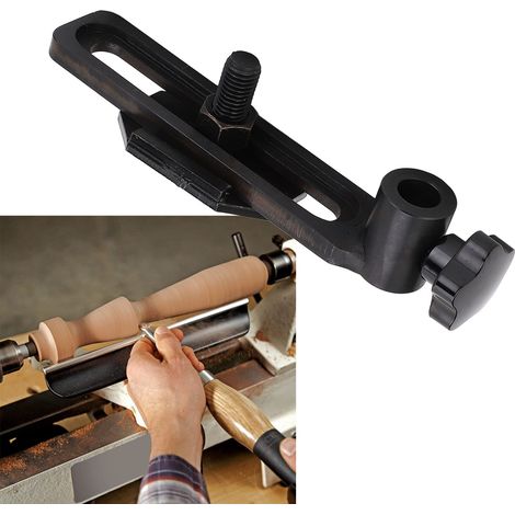 Neuer Werkzeughalterfuß aus Stahl für Holzdrehbänke, einfaches Design, 16 mm Bohrung, kompatibel mit 5/8 Zoll Werkzeughaltersäulen. (1/5)