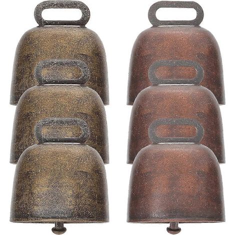 Lot de 6 cloches en cuivre pour vaches, cloches anti-perte résistantes à l'usure, accessoires agricoles