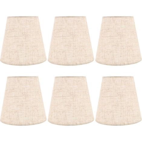 6-teiliges Set aus Mini-Lampenschirmen aus natürlichem Leinen zum Aufclipsen für Kronleuchter und Wandlampen, vielseitiger Ersatz für die Innenbeleuchtung