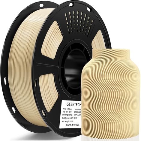 Filament PETG 1,75 mm pour Imprimante 3D, 1 Bobine de 1 kg, Beige (1/5)