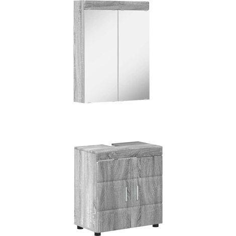Bathroom Furniture Set TULUM 2 pcs Grey Sonoma 60 x 34 x 63 cm vidaXL